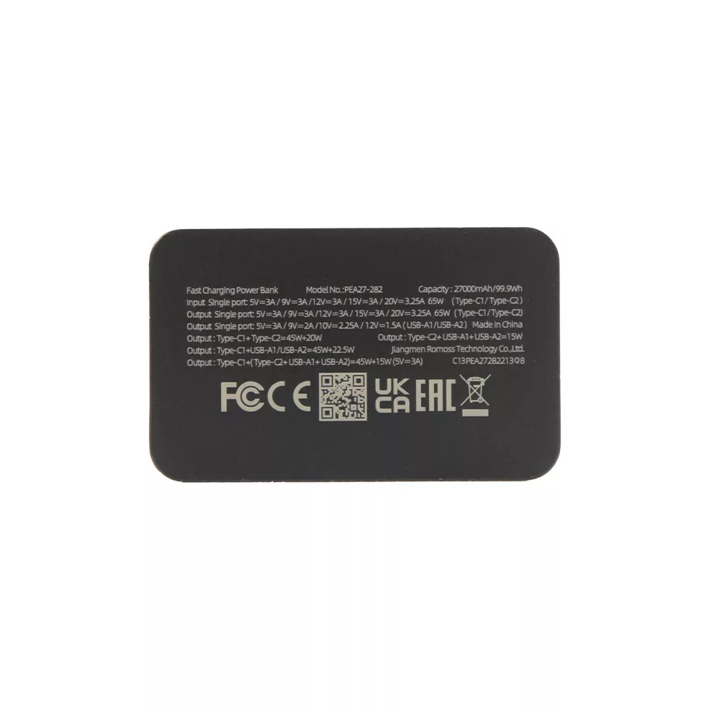 پاوربانک روموس مدل PEA27-282 ظرفیت 27000 میلی آمپر ساعت