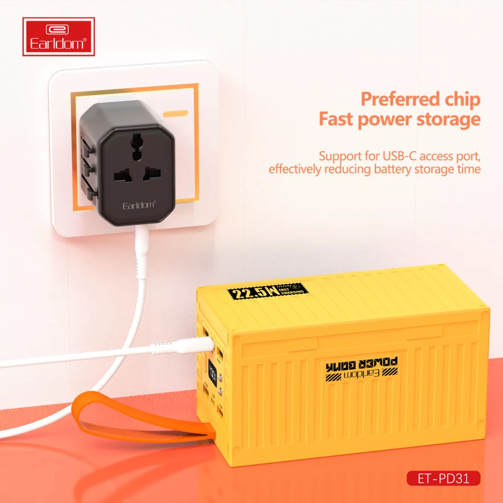 پاوربانک ارلدام مدل CONTAINER PD31 ظرفیت 60000 میلی آمپر ساعت