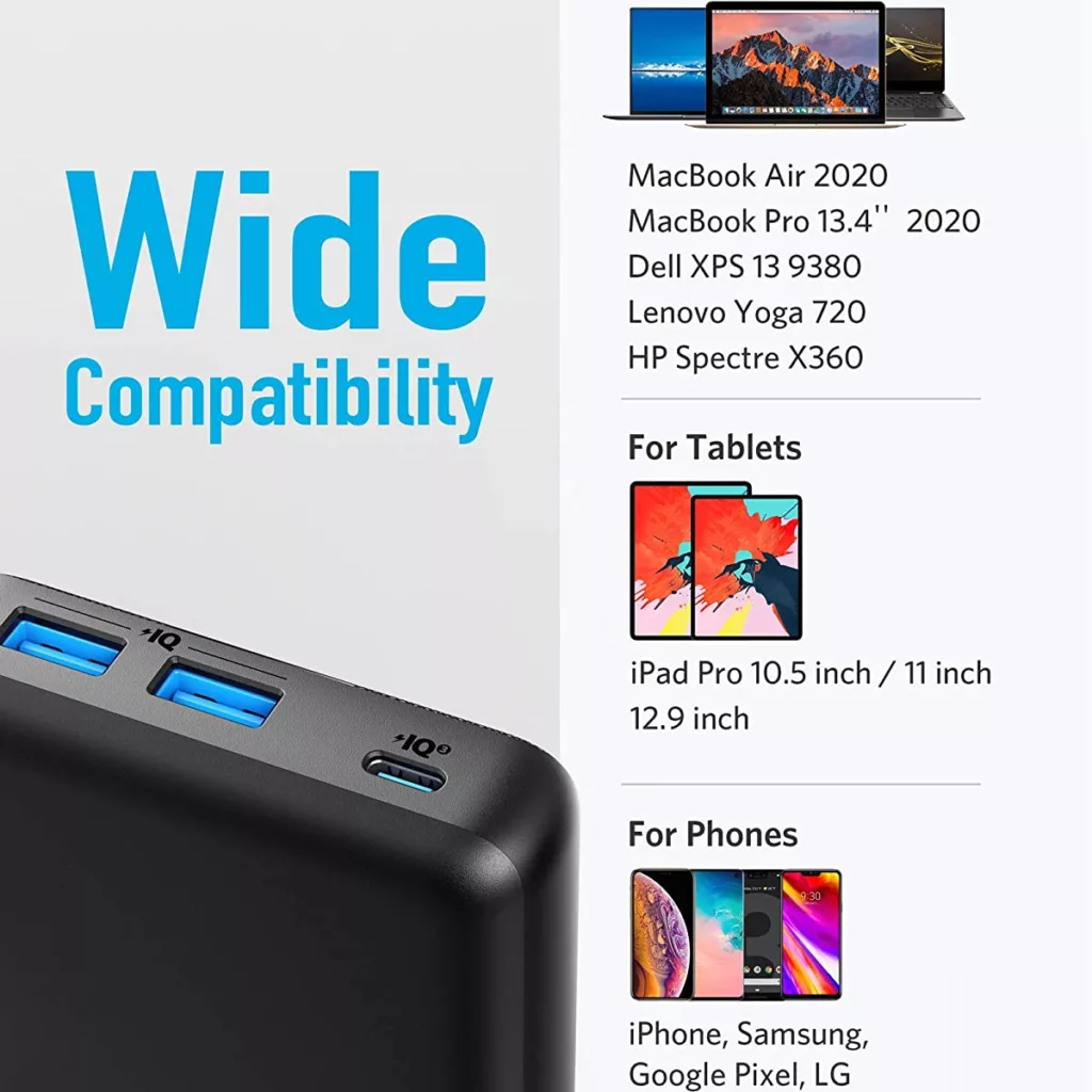 پاوربانک انکر مدل A1284 ظرفیت 20000 میلی آمپرساعت