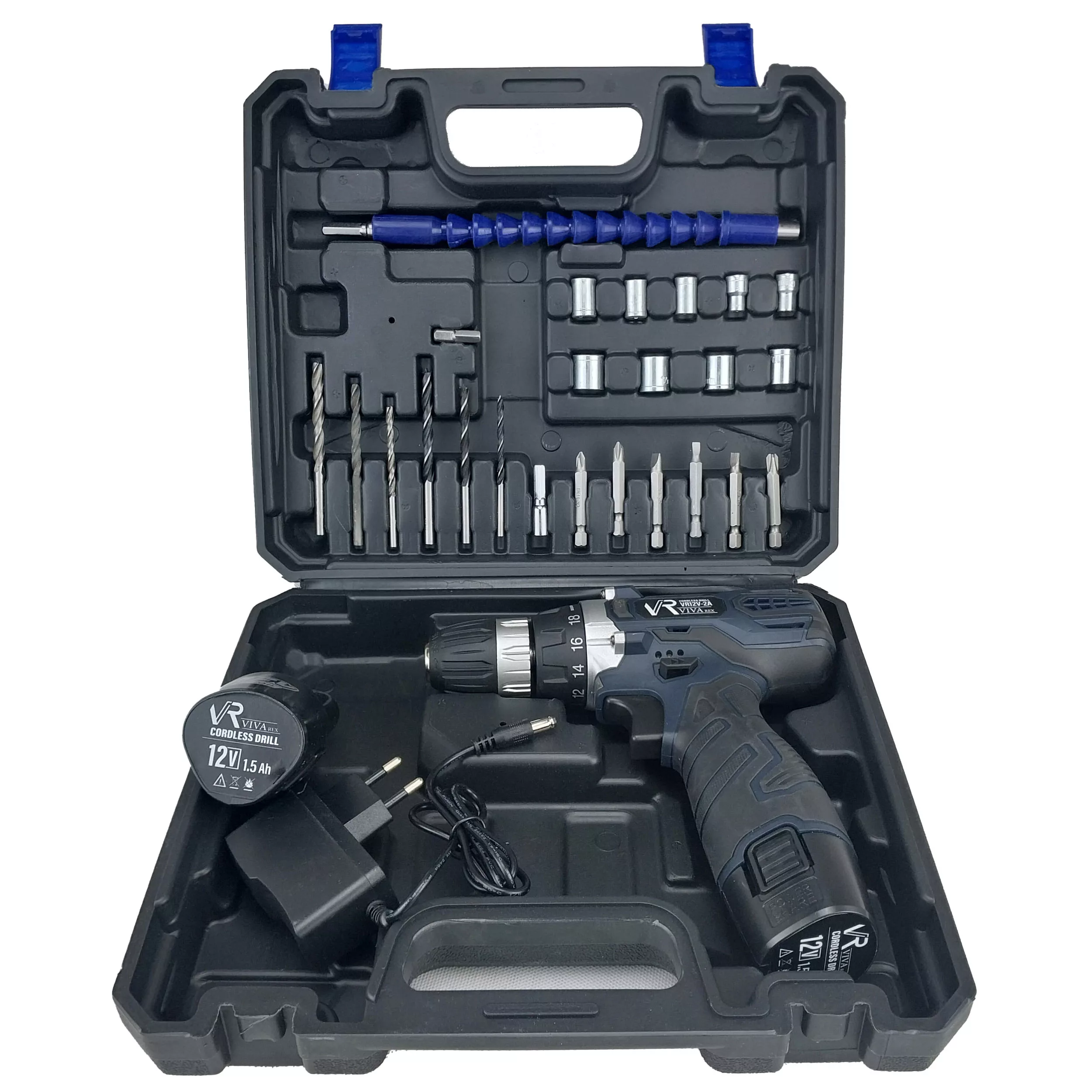 دریل پیچ گوشتی شارژی ویوارکس مدل VR12V-2A-NEW مجموعه 28 عددی