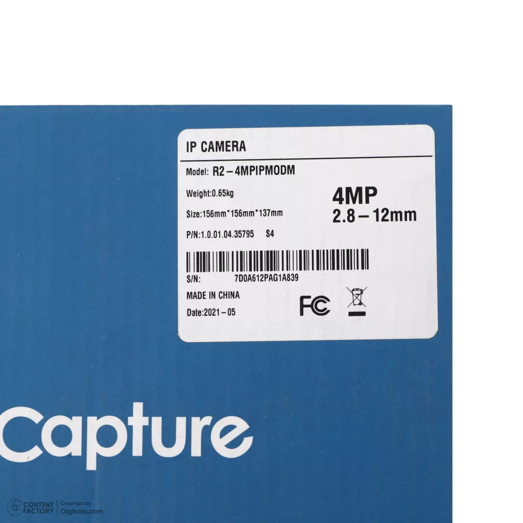دوربین مداربسته تحت شبکه کپچر مدل R2-4MPIPMODM