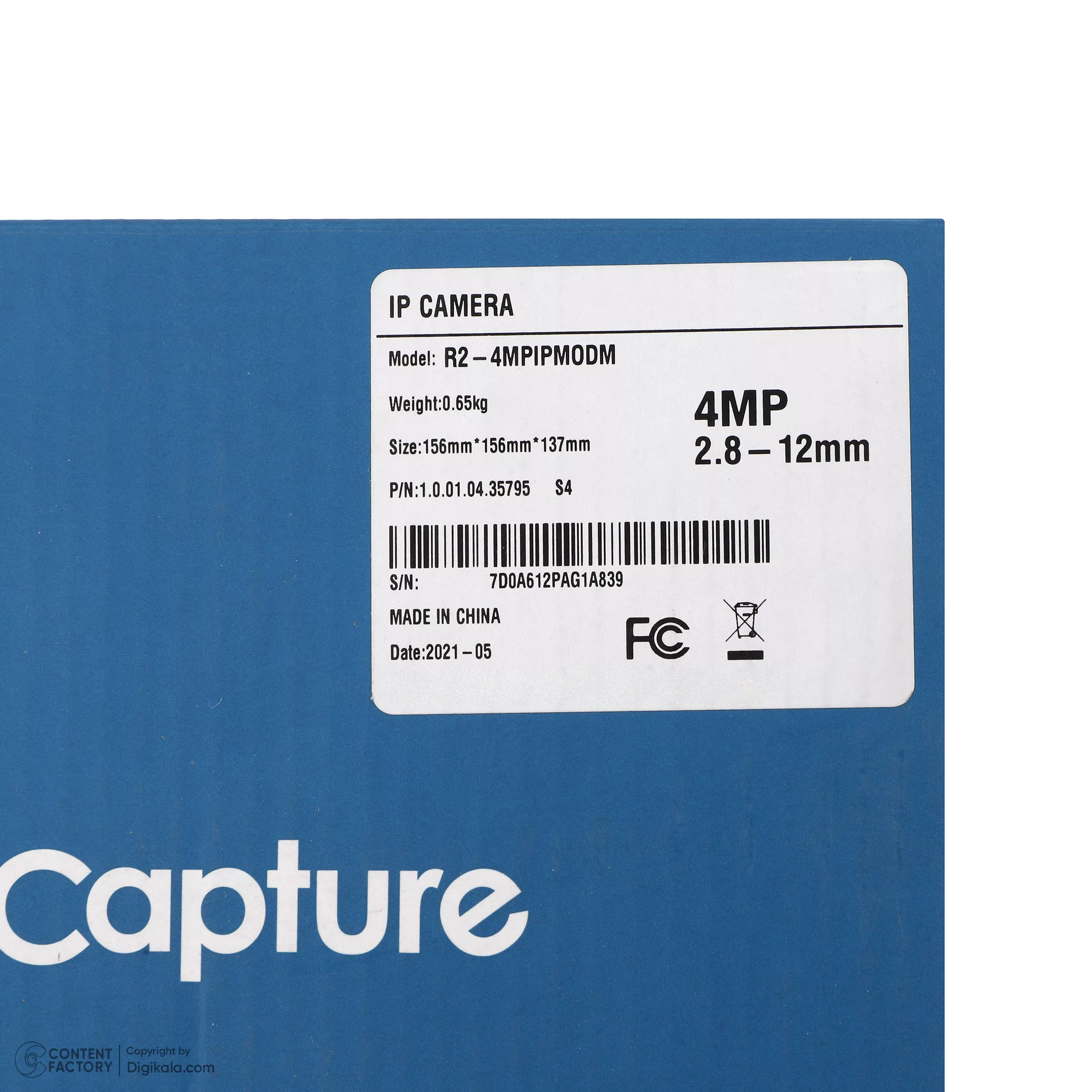 دوربین مداربسته تحت شبکه کپچر مدل R2-4MPIPMODM