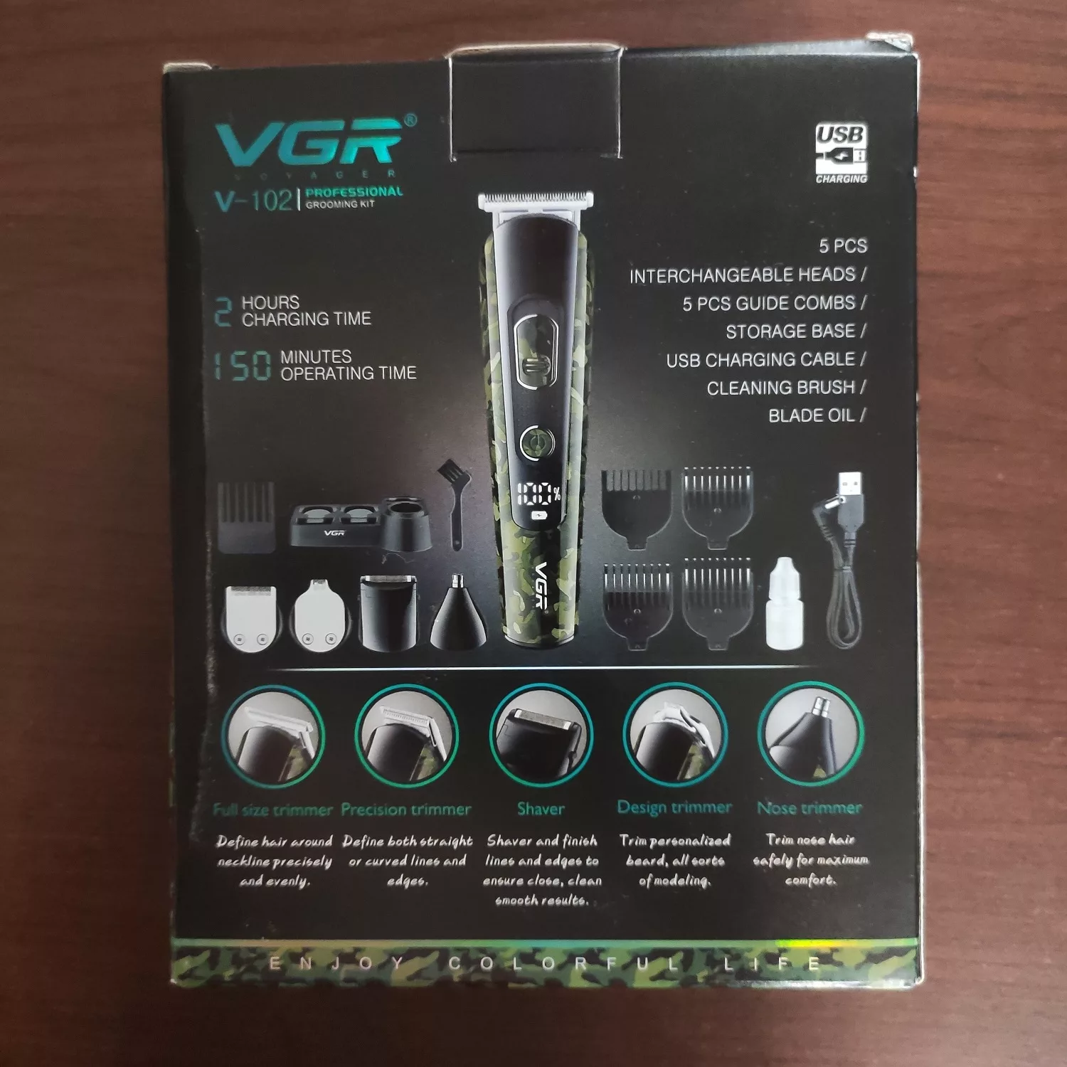 ست ماشین اصلاح موی صورت و بدن وی جی ار مدل V-102