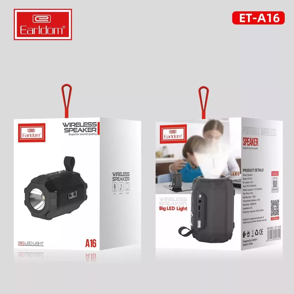 اسپیکر بلوتوثی ارلدام مدل a16