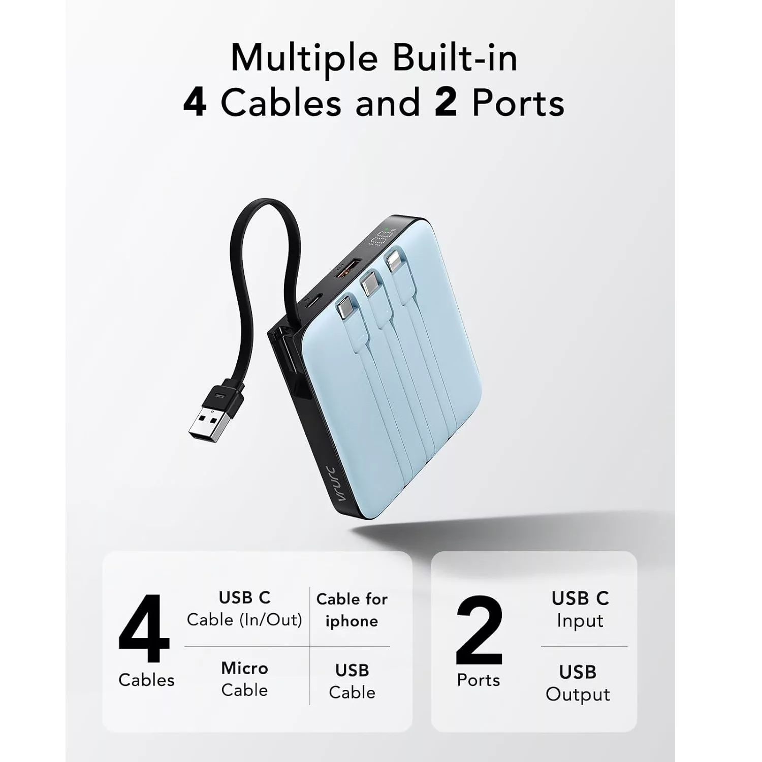 پاوربانک وراوریس مدل T2066 ظرفیت 20000 میلی آمپر ساعت