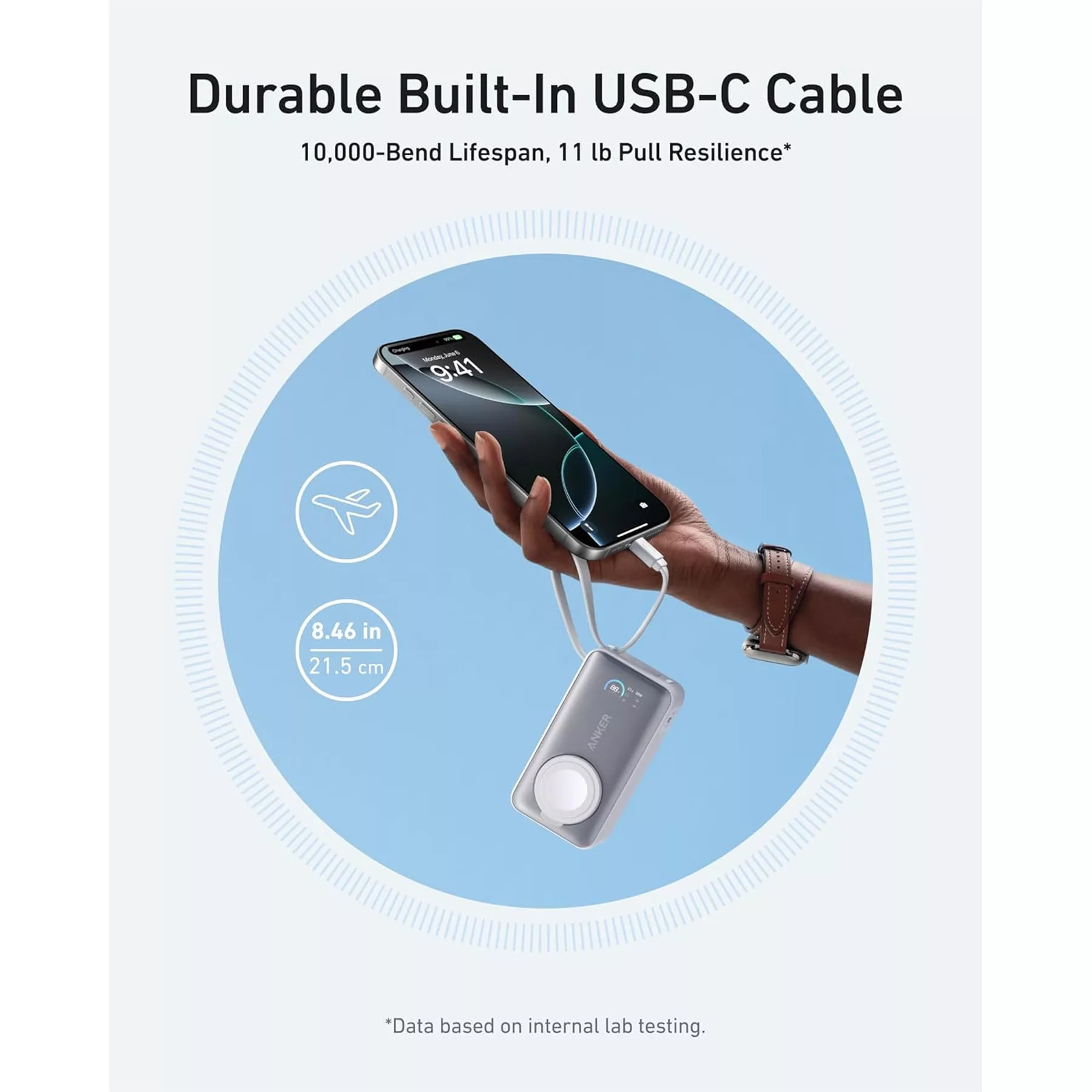 پاوربانک انکر مدل A1657H21 ظرفیت 10000 میلی آمپر ساعت
