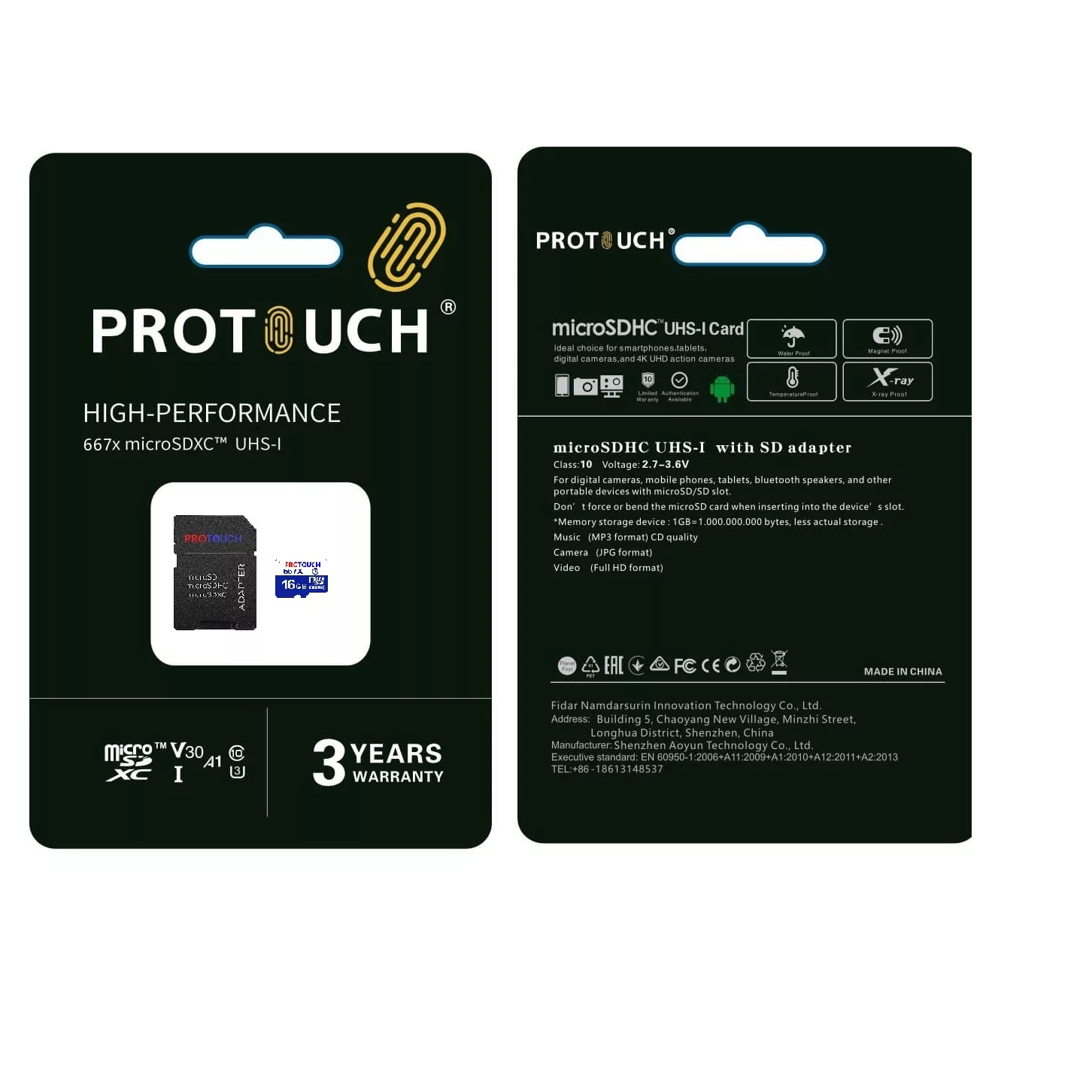 کارت حافظه‌ microSDXC پروتاچ مدل Ultra کلاس 10 استاندارد UHS-1 U3 سرعت 120MBps ظرفیت 16 گیگابایت به همراه آداپتور SD