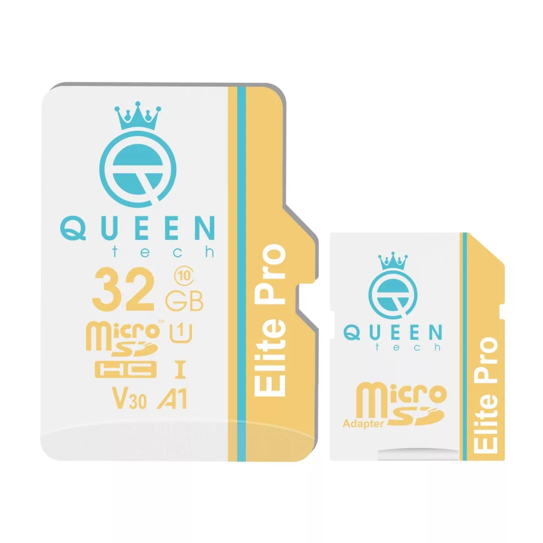 کارت حافظه Micro SD XC کوئین تک مدل A2-V30-566X کلاس 10 استاندارد UHS-l U3 سرعت Elite pro ظرفیت 32 گیگابایت به همراه آداپتور SD