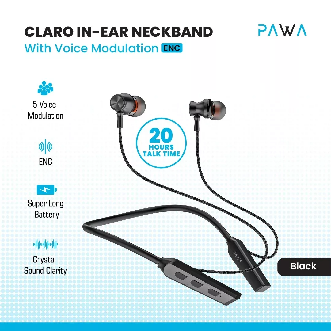 هدفون بلوتوثی پاوا مدل Claro ENC Neckband