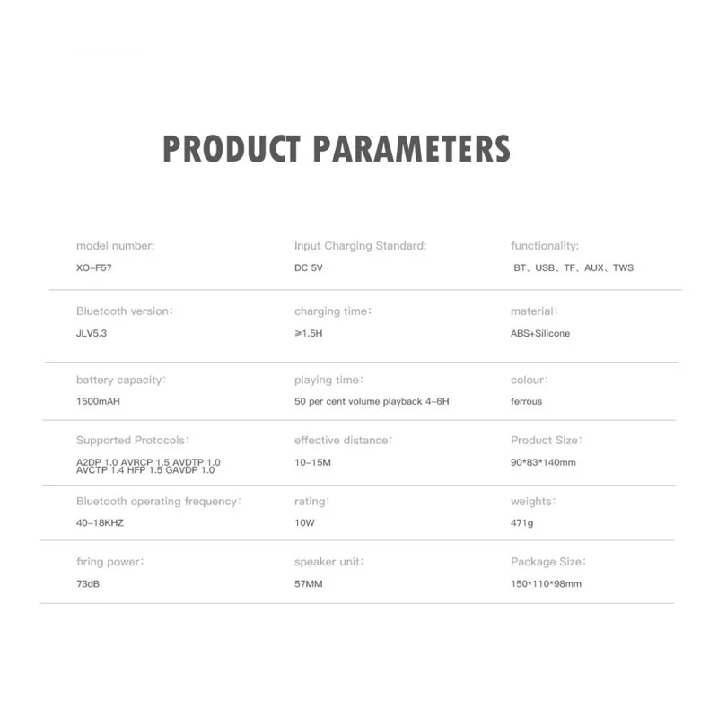 اسپیکر بلوتوثی قابل حمل ایکس او مدل F57