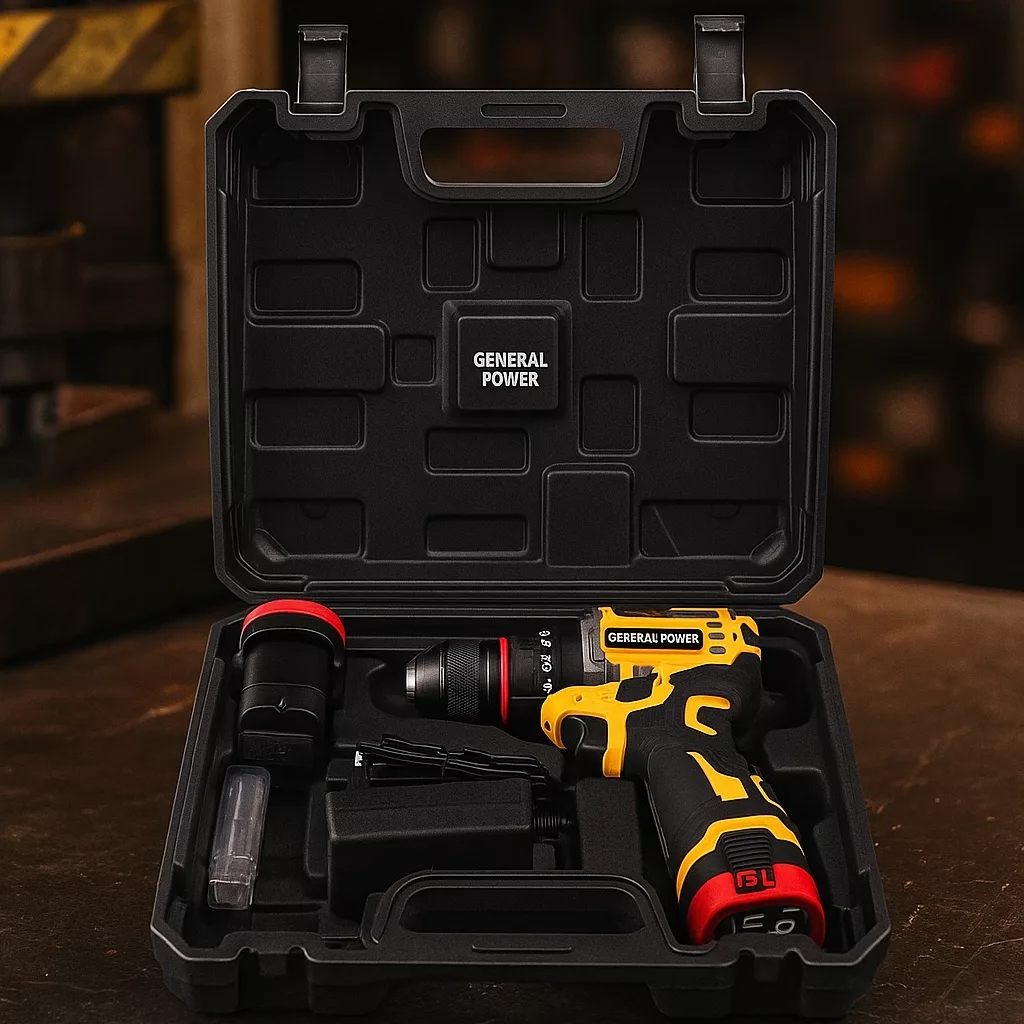 دریل پیچ گوشتی شارژی چکشی براشلس 10 میلی متری 24 ولت جنرال پاور مدل 24BL