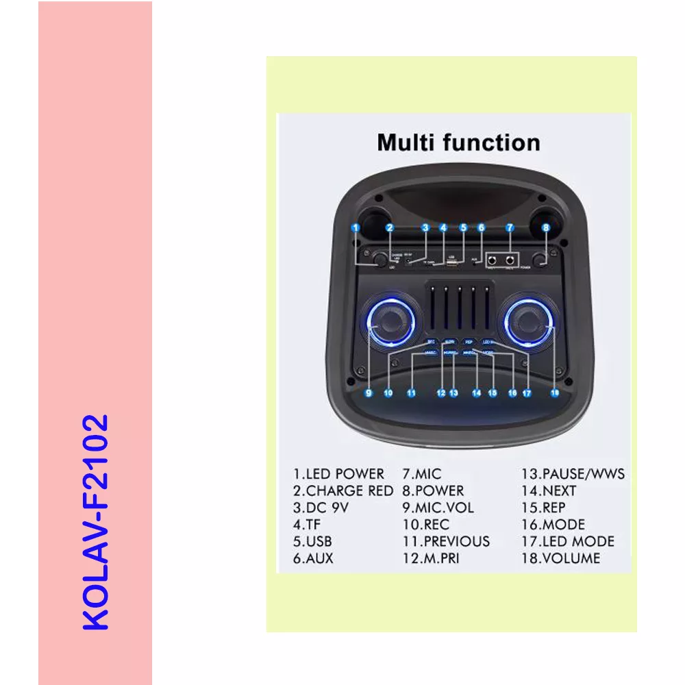 اسپیکر بلوتوثی مدل KOLAV-F2102
