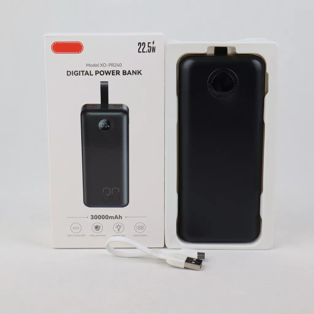 پاوربانک مدل XO - PR240 ظرفیت 30000 میلی امپر ساعت به همراه کابل میکرو یو اس بی