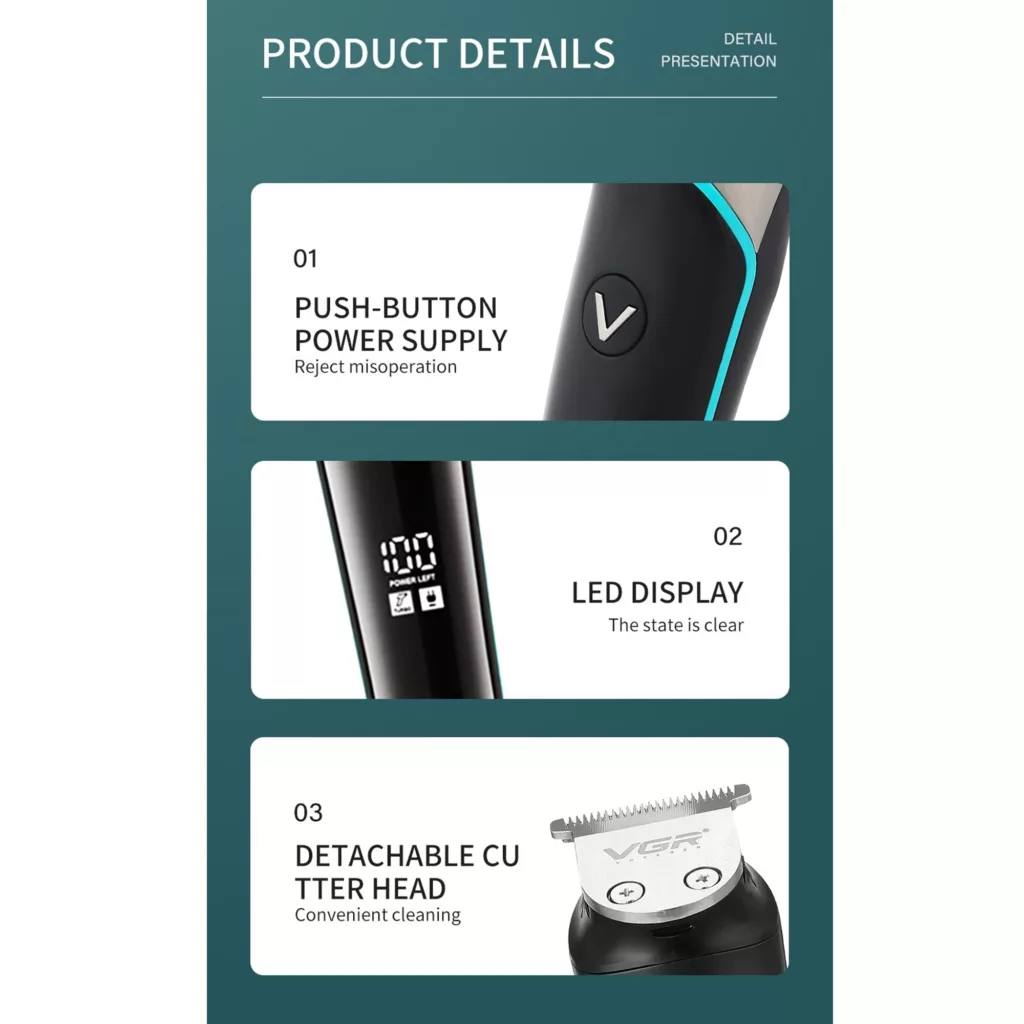 ماشین اصلاح موی سر و صورت وی جی ار مدل V-291