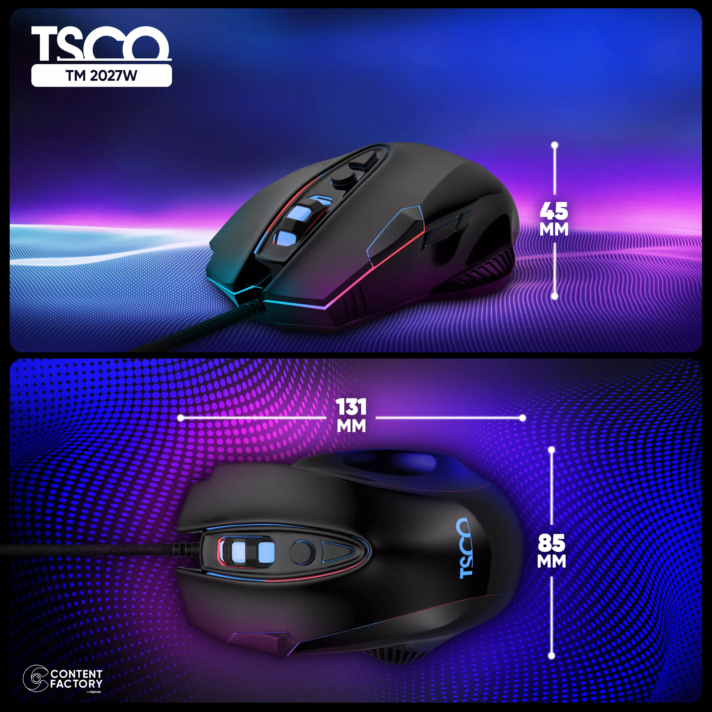 ماوس مخصوص بازی تسکو مدل TM 2027W