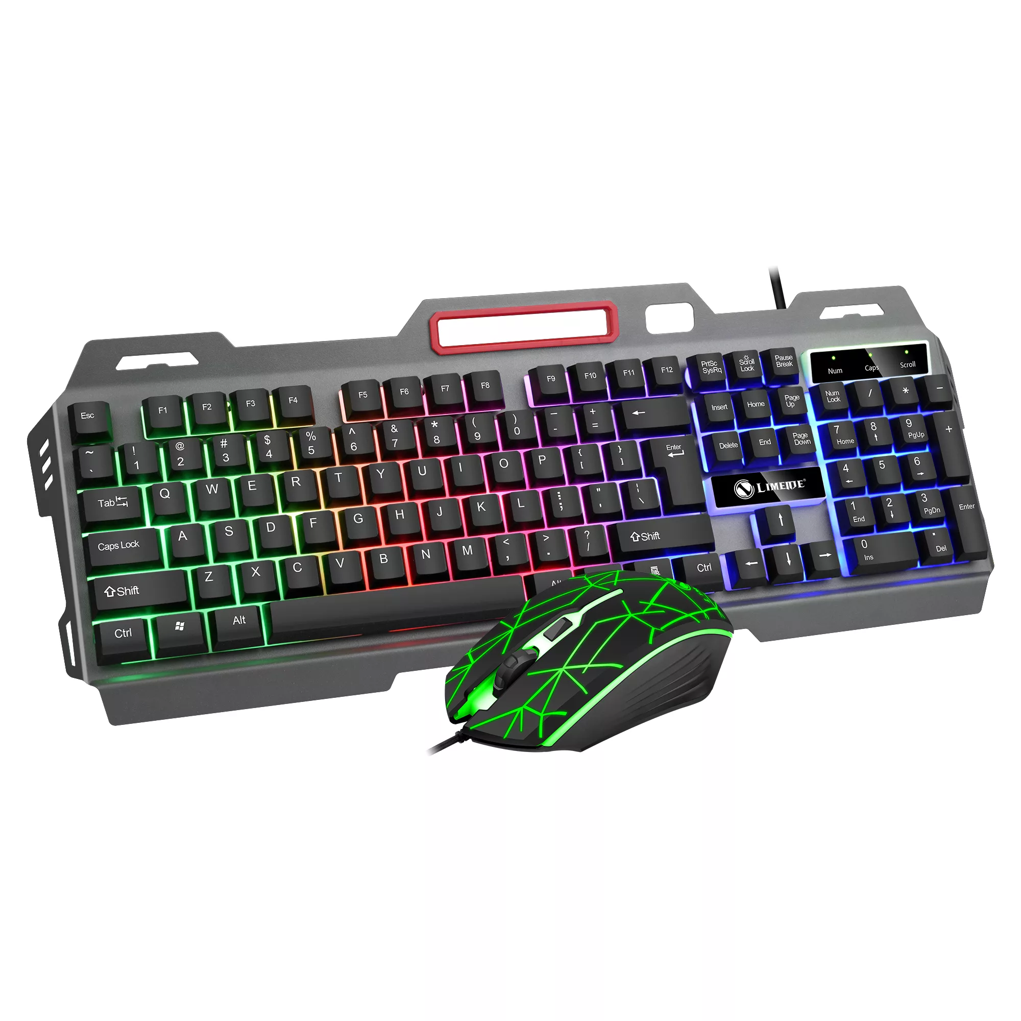 کیبورد و ماوس گیمینگ لایماید مدل T19، سوییچ ممبران، Full-Size، نورپردازی LED RGB