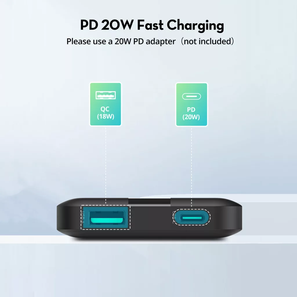 پاوربانک راوپاور مدل RP-PB1236 ظرفیت 10000 میلی آمپر ساعت