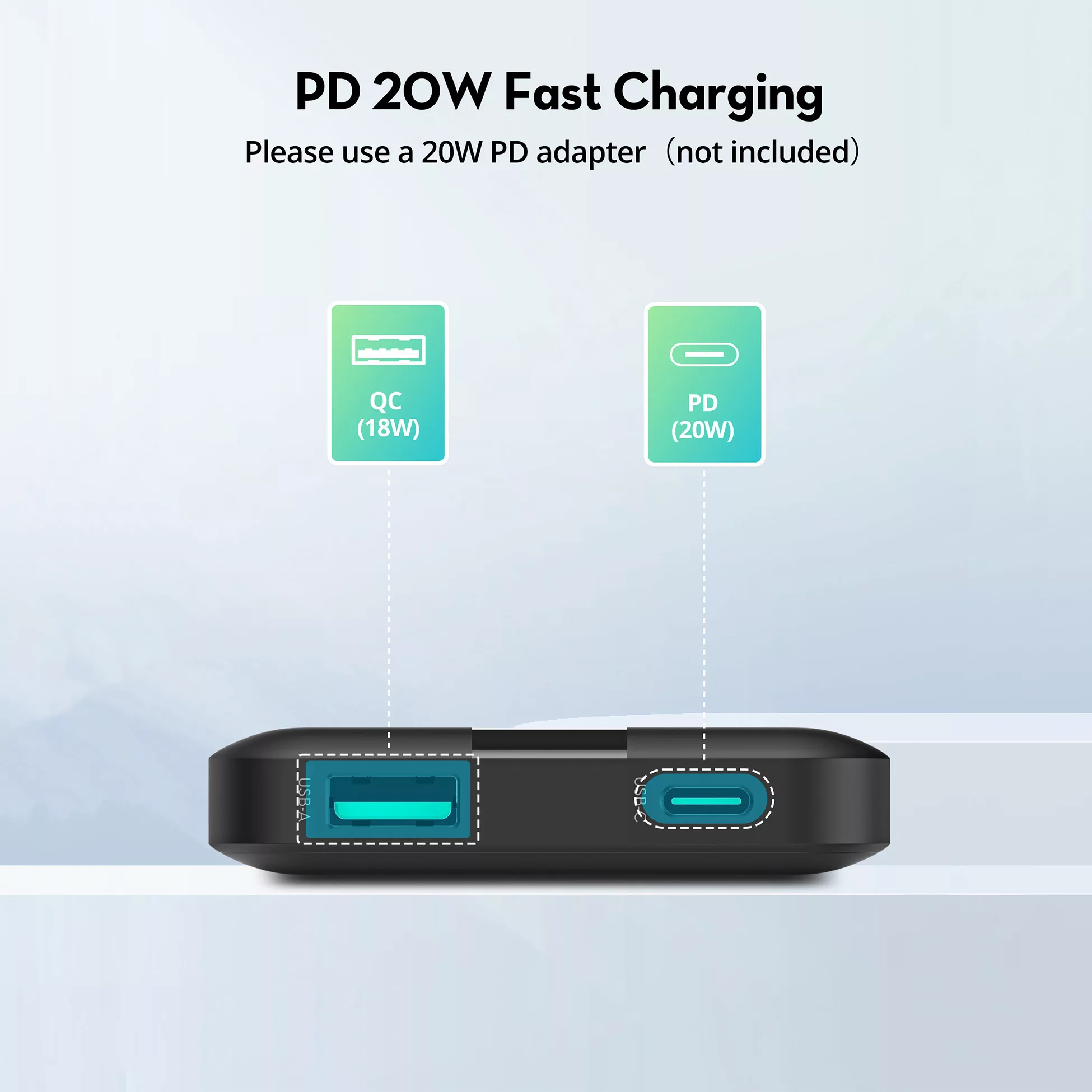 پاوربانک راوپاور مدل RP-PB1236 ظرفیت 10000 میلی آمپر ساعت