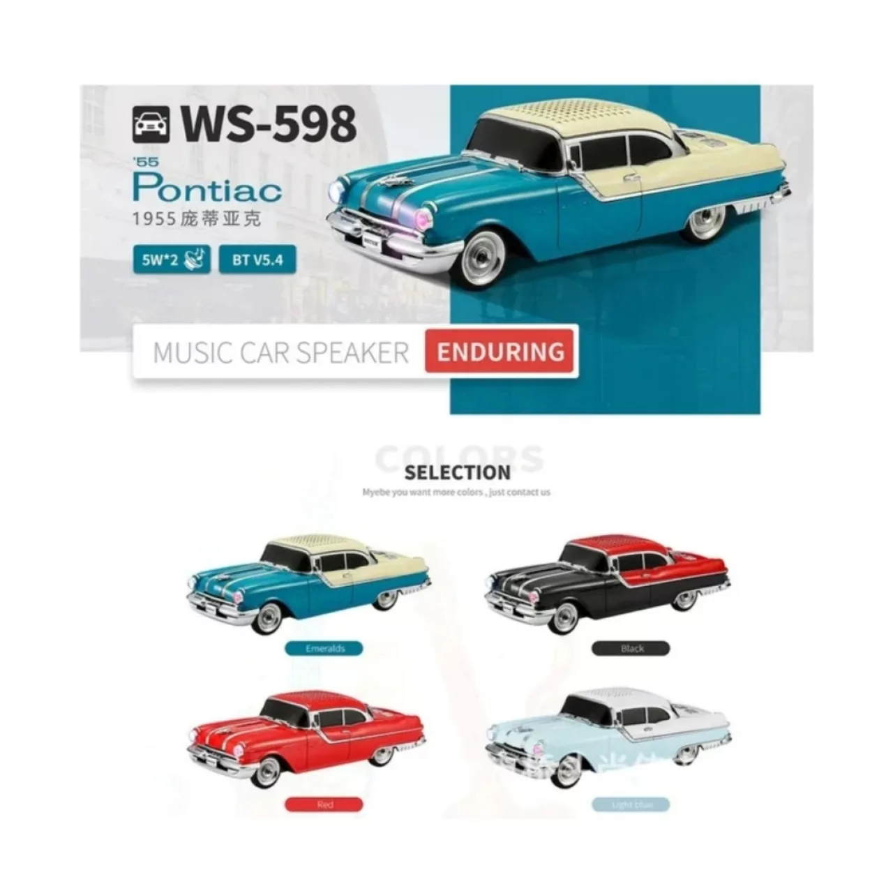 اسپیکر بلوتوثی قابل حمل وستر مدل WSTER WS -598 طرح شورلت