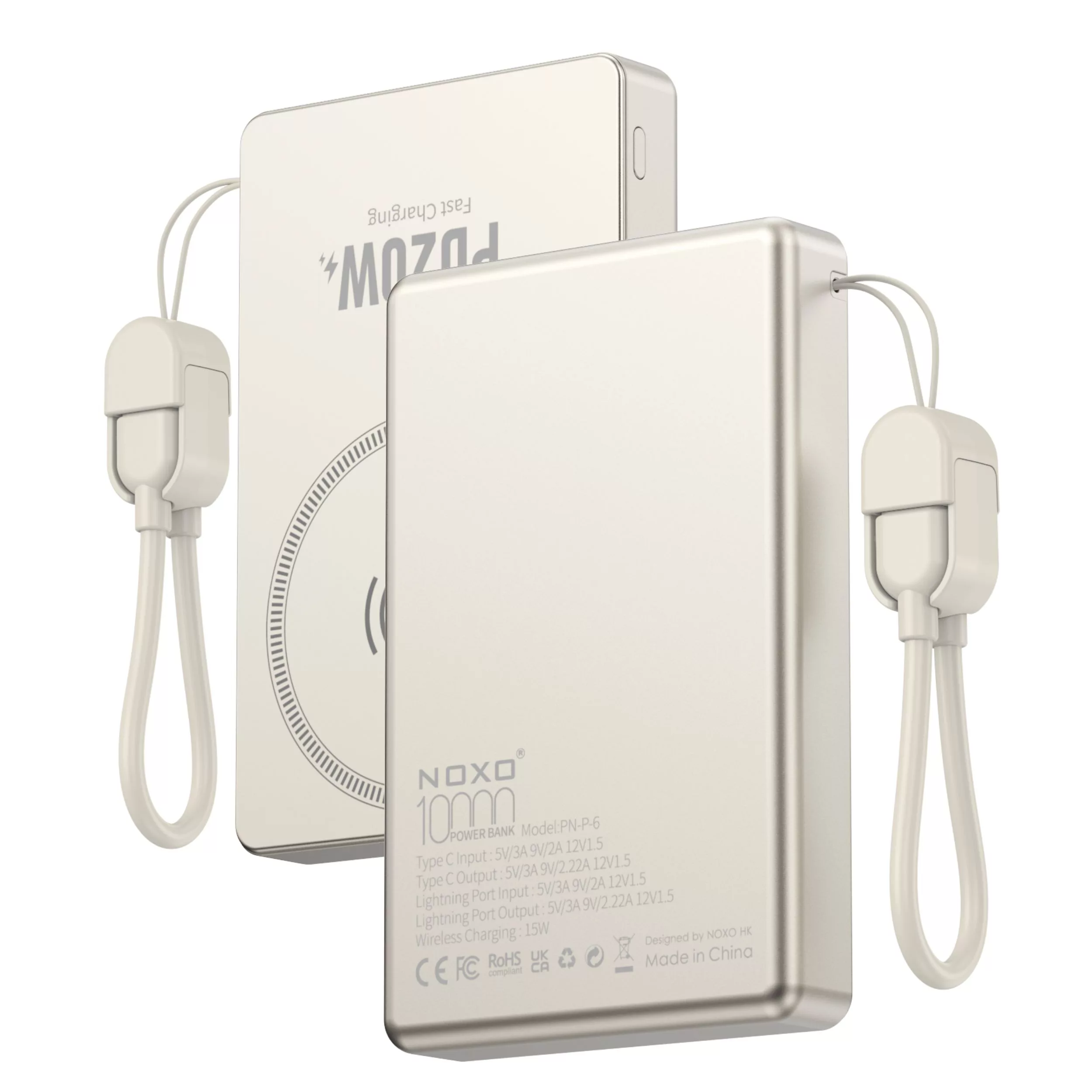 پاوربانک نوکسو مدل PN-P-6 ظرفیت 10 هزار میلی‌آمپر ساعت