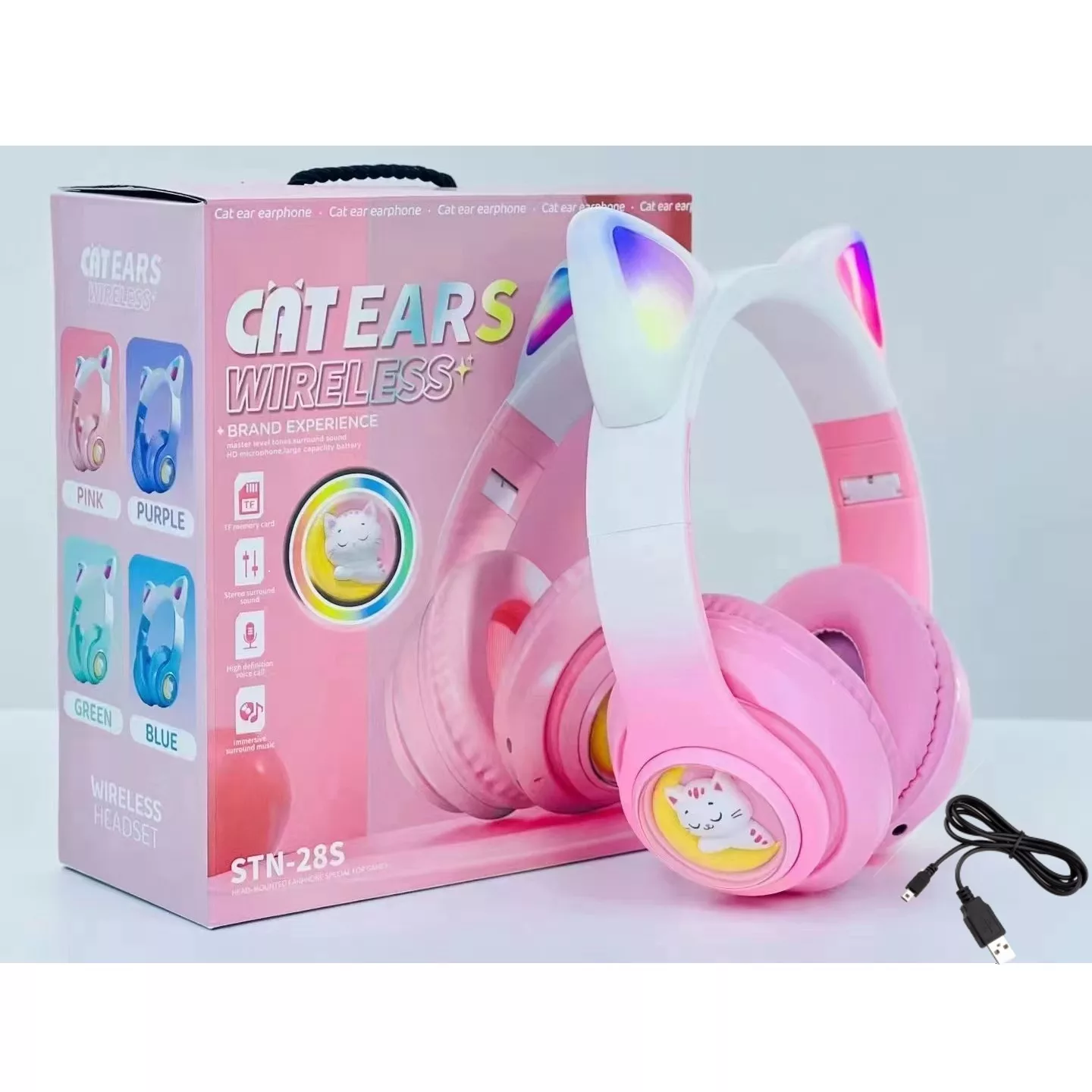 هدفون بی سیم طرح گربه ای مدل STN-28S