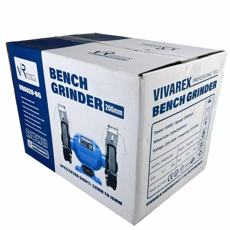 سنگ رومیزی 200 میلیمتری 600 وات ویوارکس مدل VR6020-BG