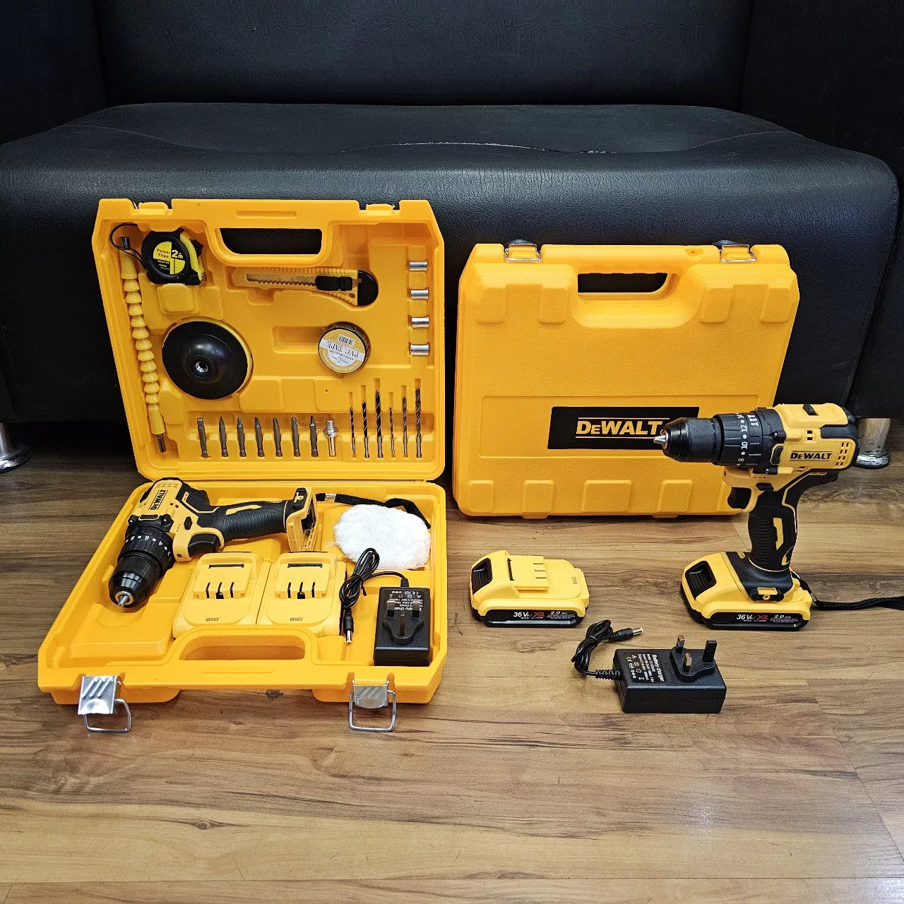 دریل پیچ گوشتی شارژی چکشی  مدل BRUSHLESS-36V مجموعه 28 عددی