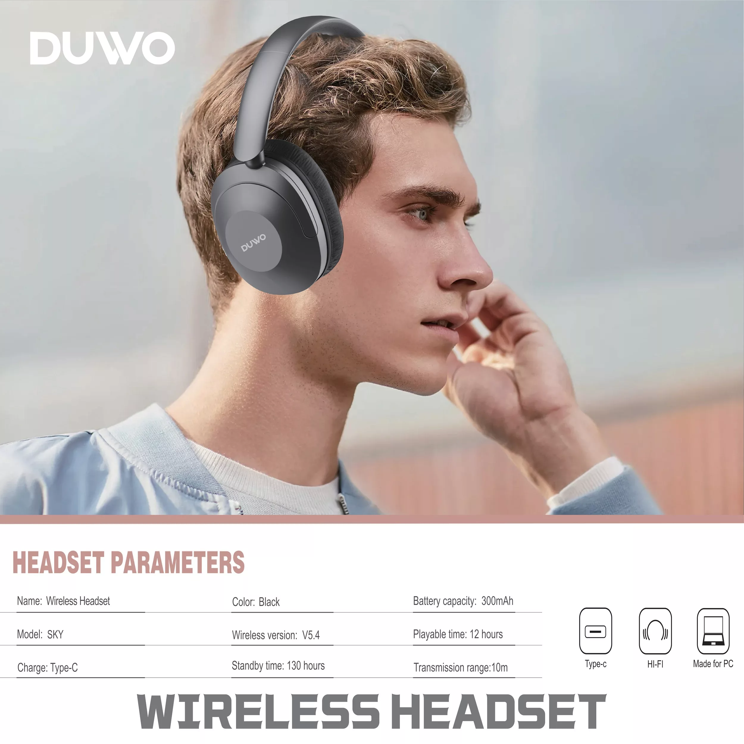 هدفون بلوتوثی داوو مدل SKY