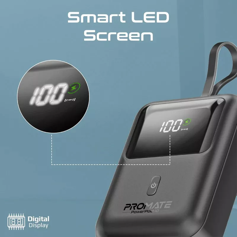 پاوربانک پرومیت مدل POWERPOD-10.BLK ظرفیت ۱۰۰۰۰ میلیآمپرساعت