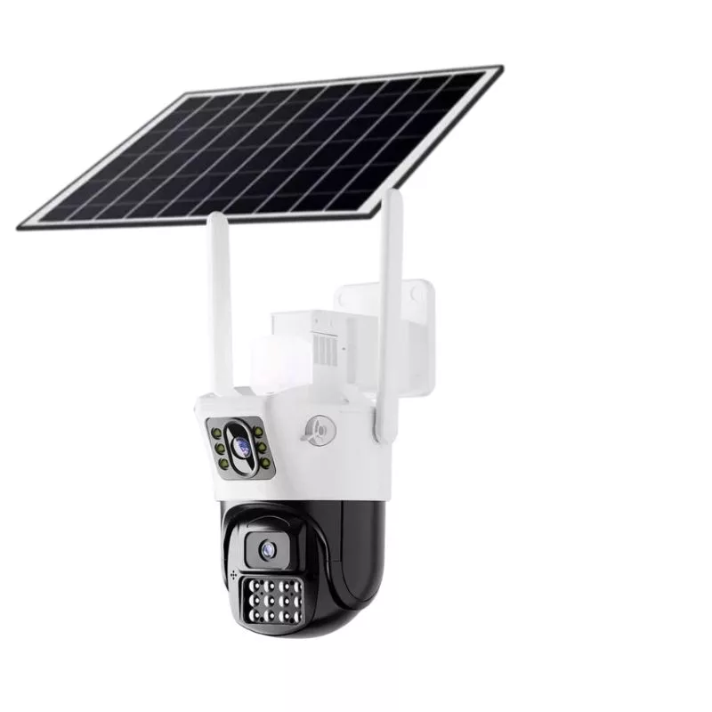 دوربین مداربسته تحت شبکه 4G V380pro مدل سیمکارتی 2لنز پنل خورشیدی