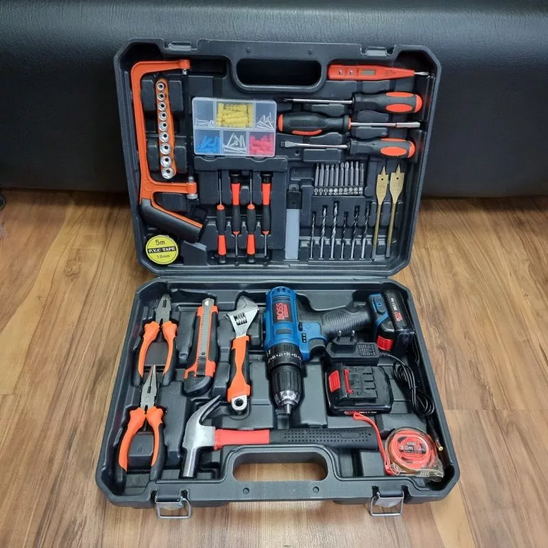 مجموعه 98 عددی دریل پیچ گوشتی چکشی شارژی باس مدل Li-ion