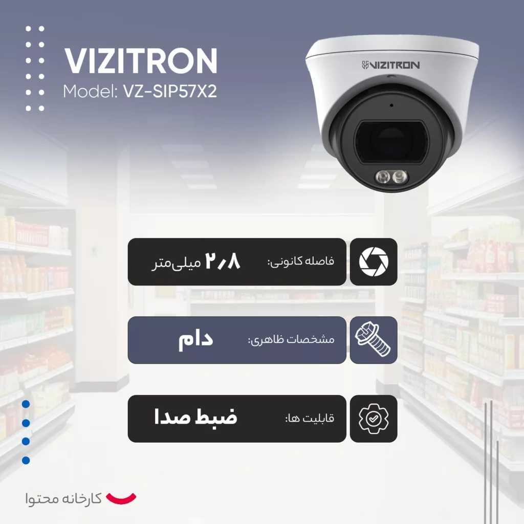 دوربین مداربسته تحت شبکه ویزیترون مدل  VZ-SIP57X2