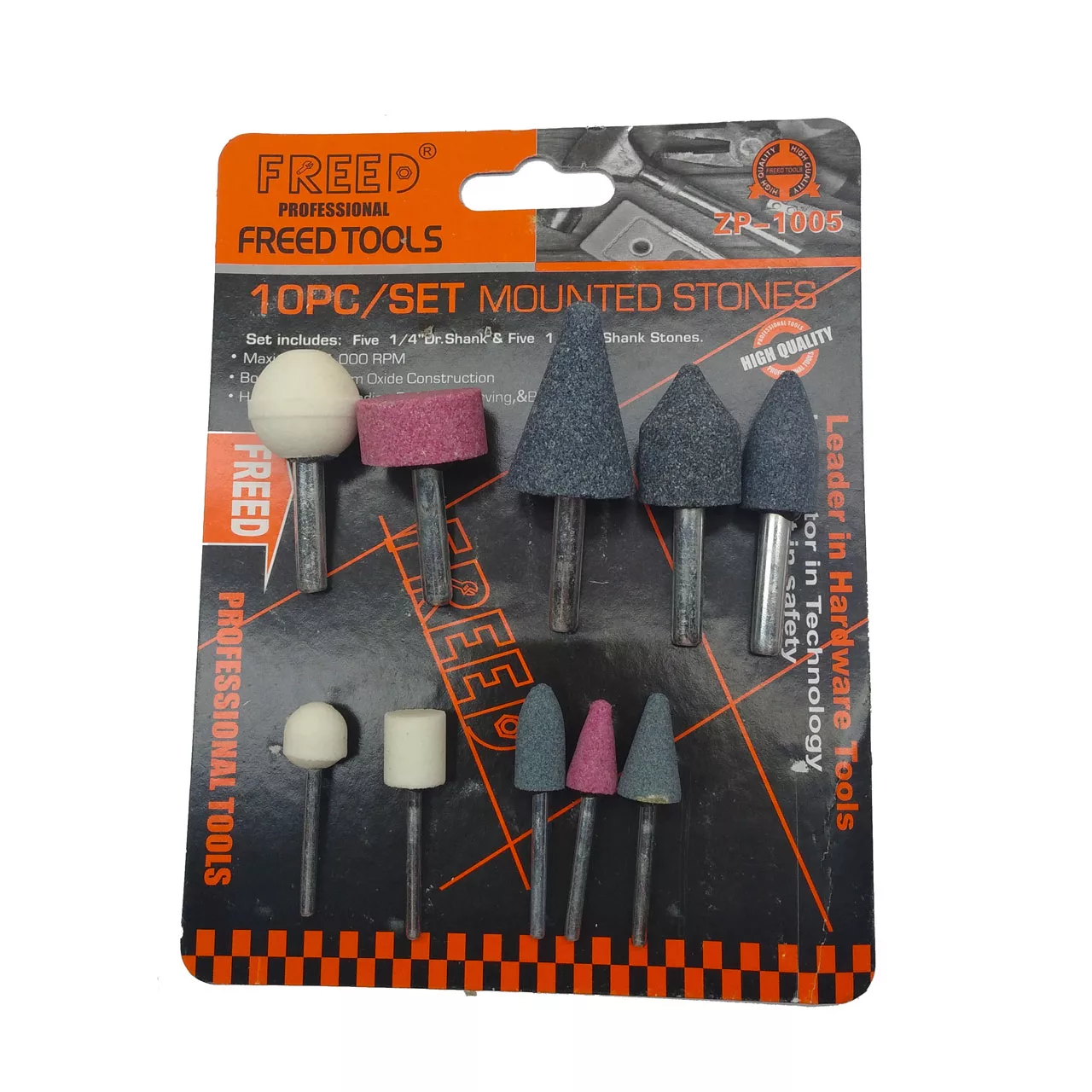 سنگ فرز انگشتی فرد مدل ZP-1005 مجموعه 10 عددی