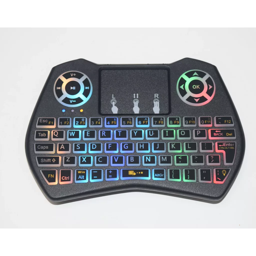 مینی کیبورد بی سیم همراه با تاچ پد مدل SUPER-RGB