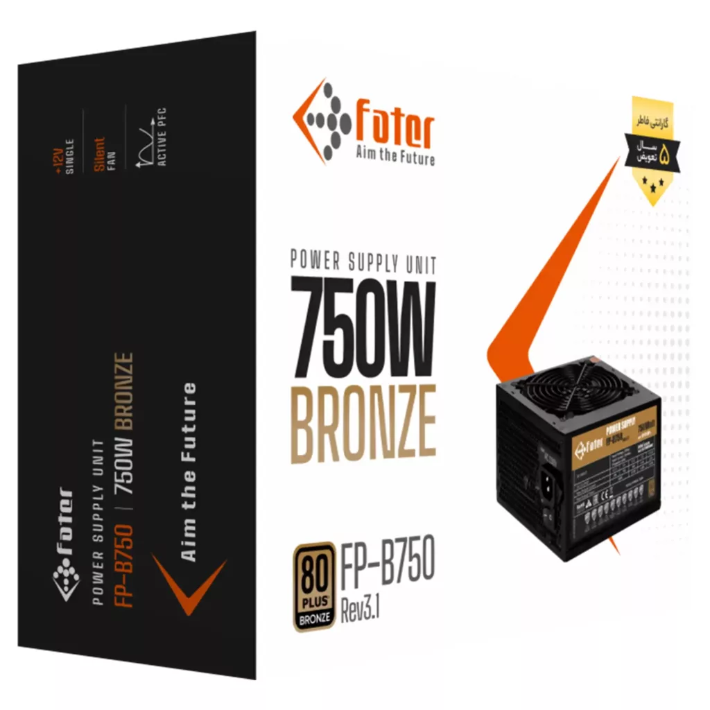 منبع تغذیه کامپیوتر 750 وات فاطر مدل FP-B750 80+ Bronze 750W