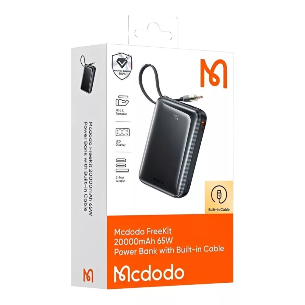 پاوربانک مک دودو مدل MC-6370 65W ظرفیت 20000 میلی آمپر ساعت