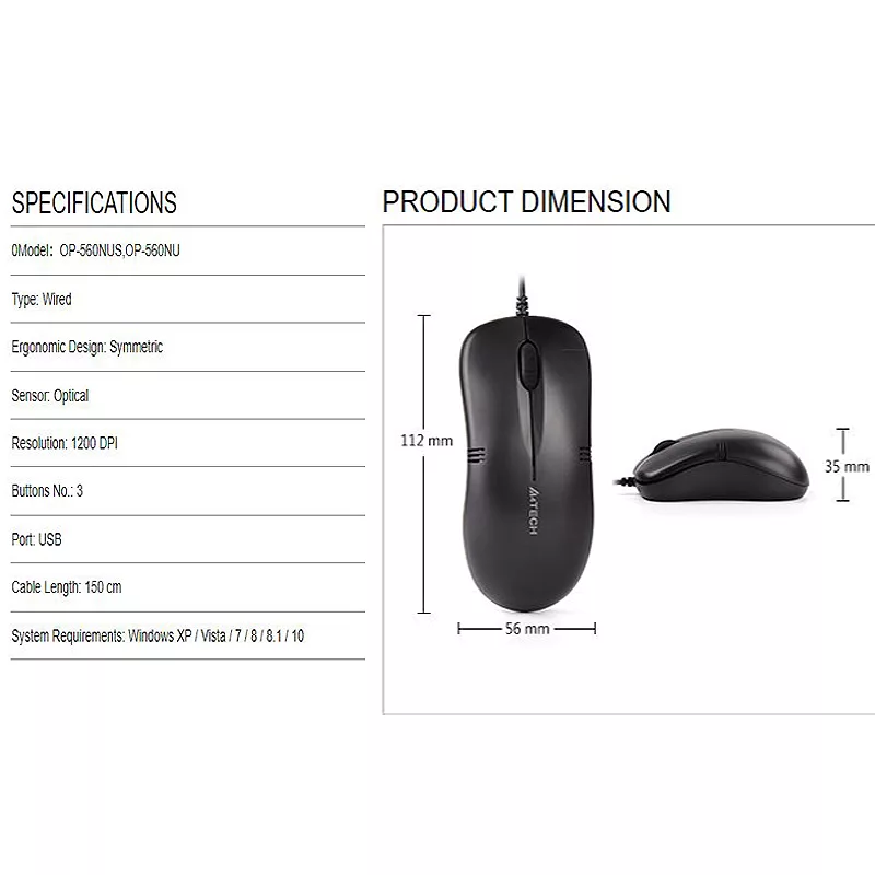 ماوس ای فورتک مدل OP-560