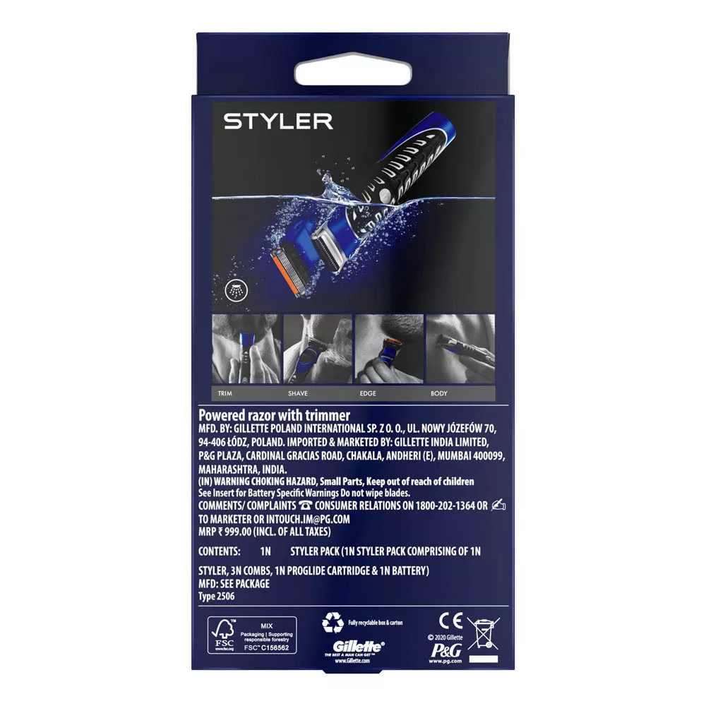 ست ماشین اصلاح موی صورت و بدن ژیلت مدل استایلر