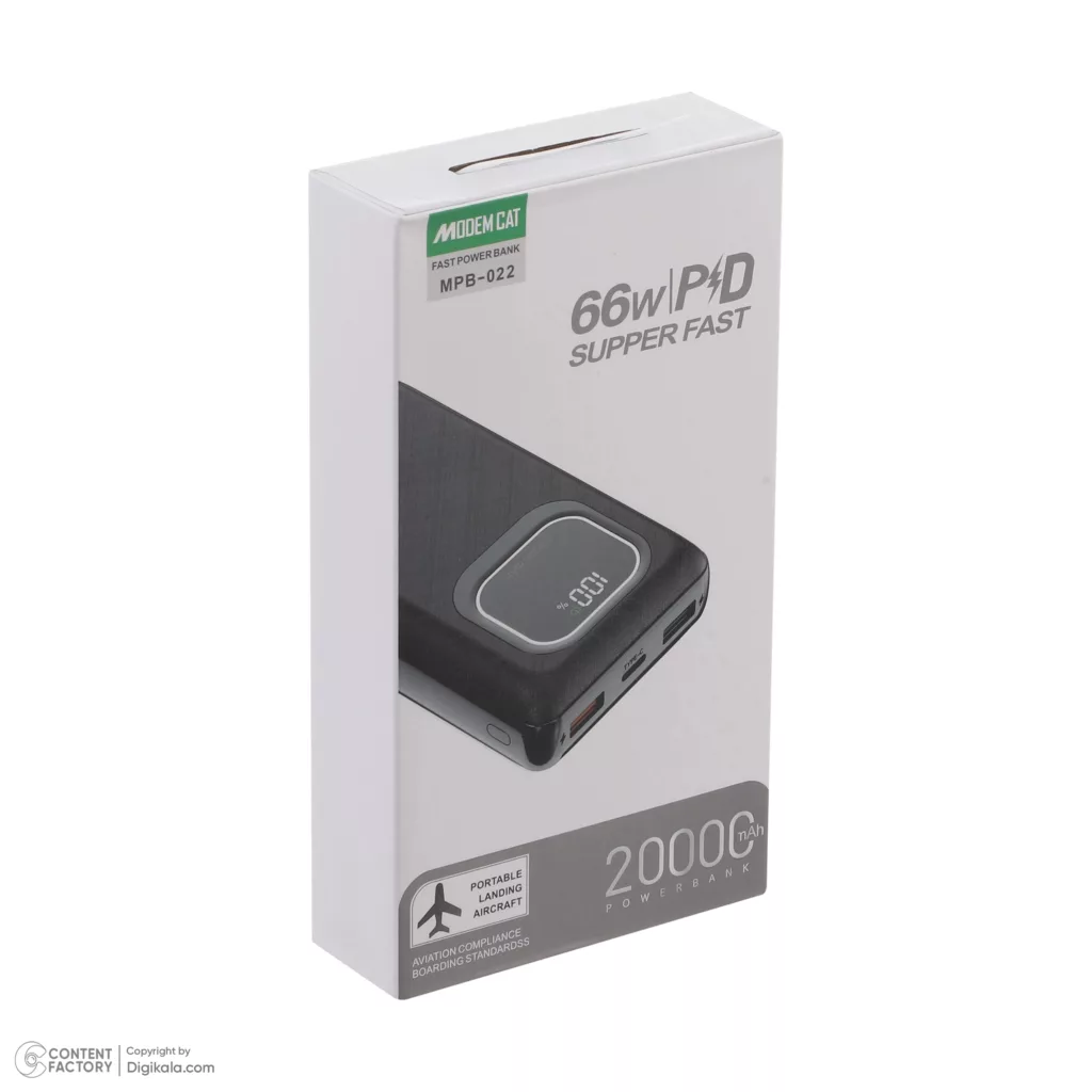 پاوربانک مودم کت مدل MPB-022 ظرفیت 20000 میلی آمپر ساعت