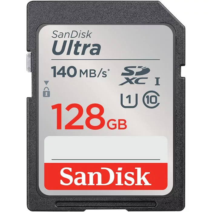 کارت حافظه SDXC سن دیسک مدل Ultra کلاس 10 استاندارد UHS-I U1 سرعت 140MB/s ظرفیت 128 گیگابایت