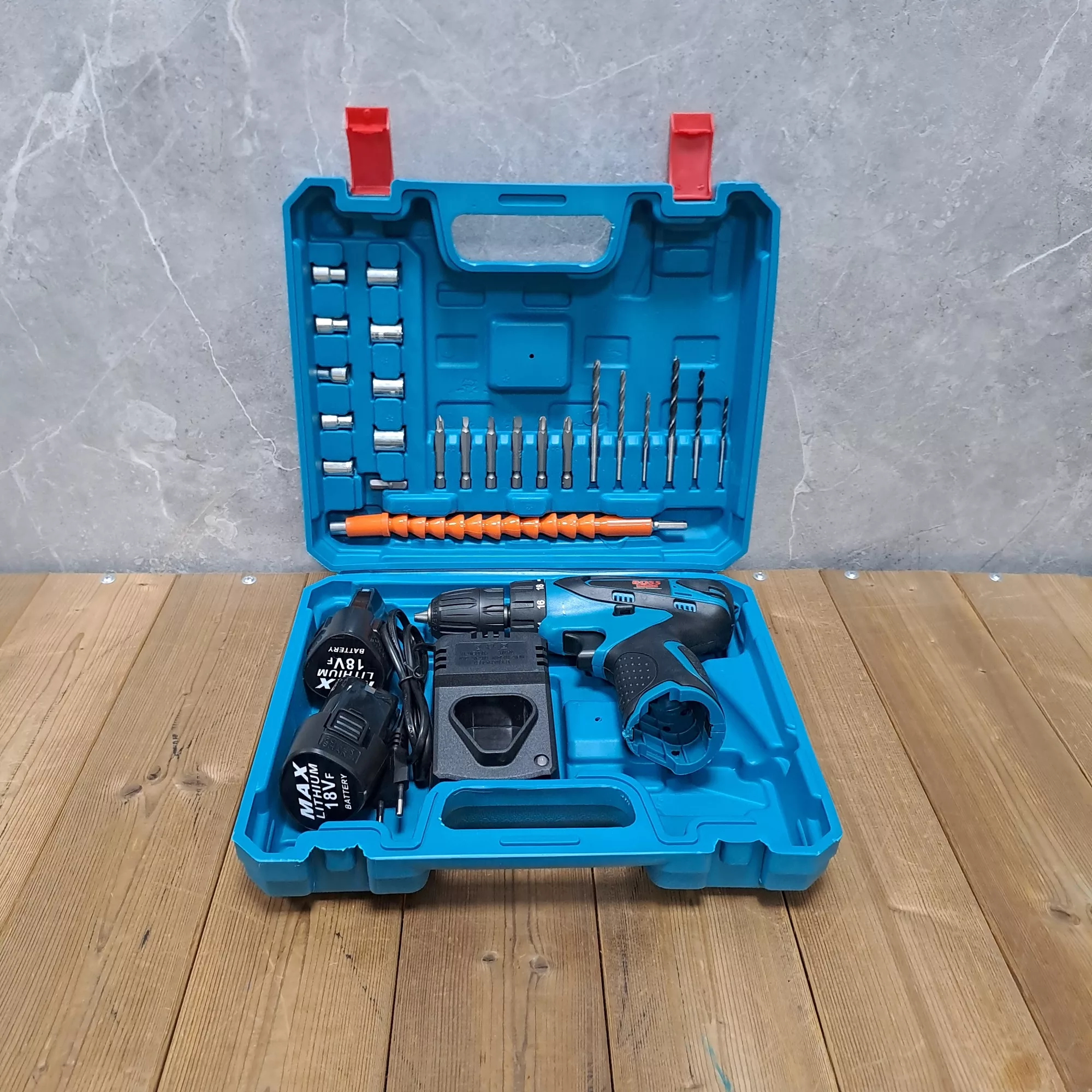 مجموعه 29 عددی دریل پیچ گوشتی شارژی صنتعی باس مدل GERMANY _TECHNOLOGY