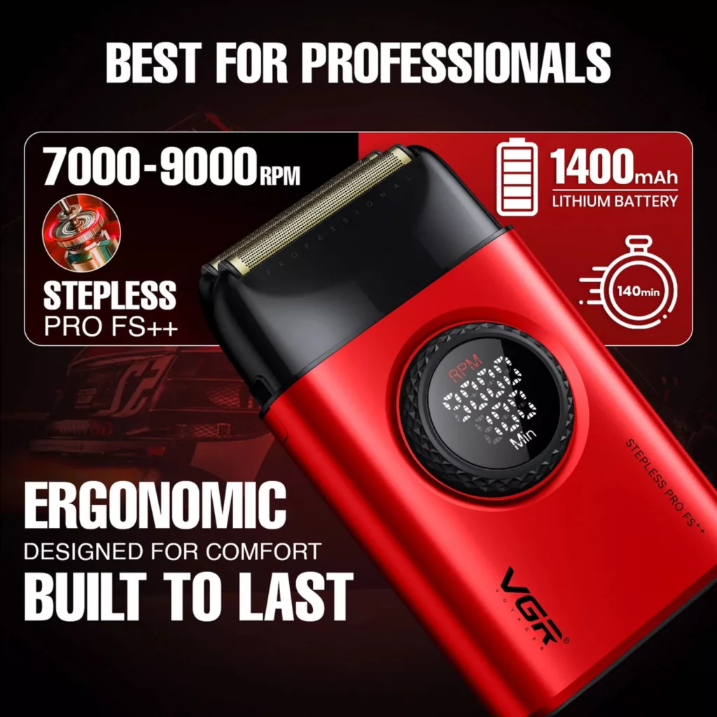 ماشین اصلاح موی سر و صورت شارژی وی جی ار مدل v-377 & v-977 مجموعه 2 عددی