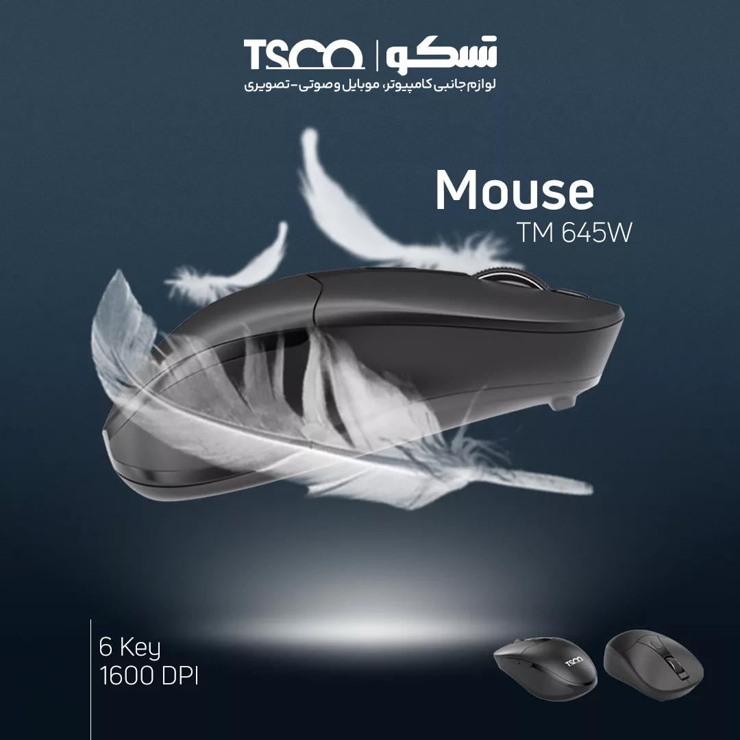 ماوس بی سیم تسکو مدل TM 645W
