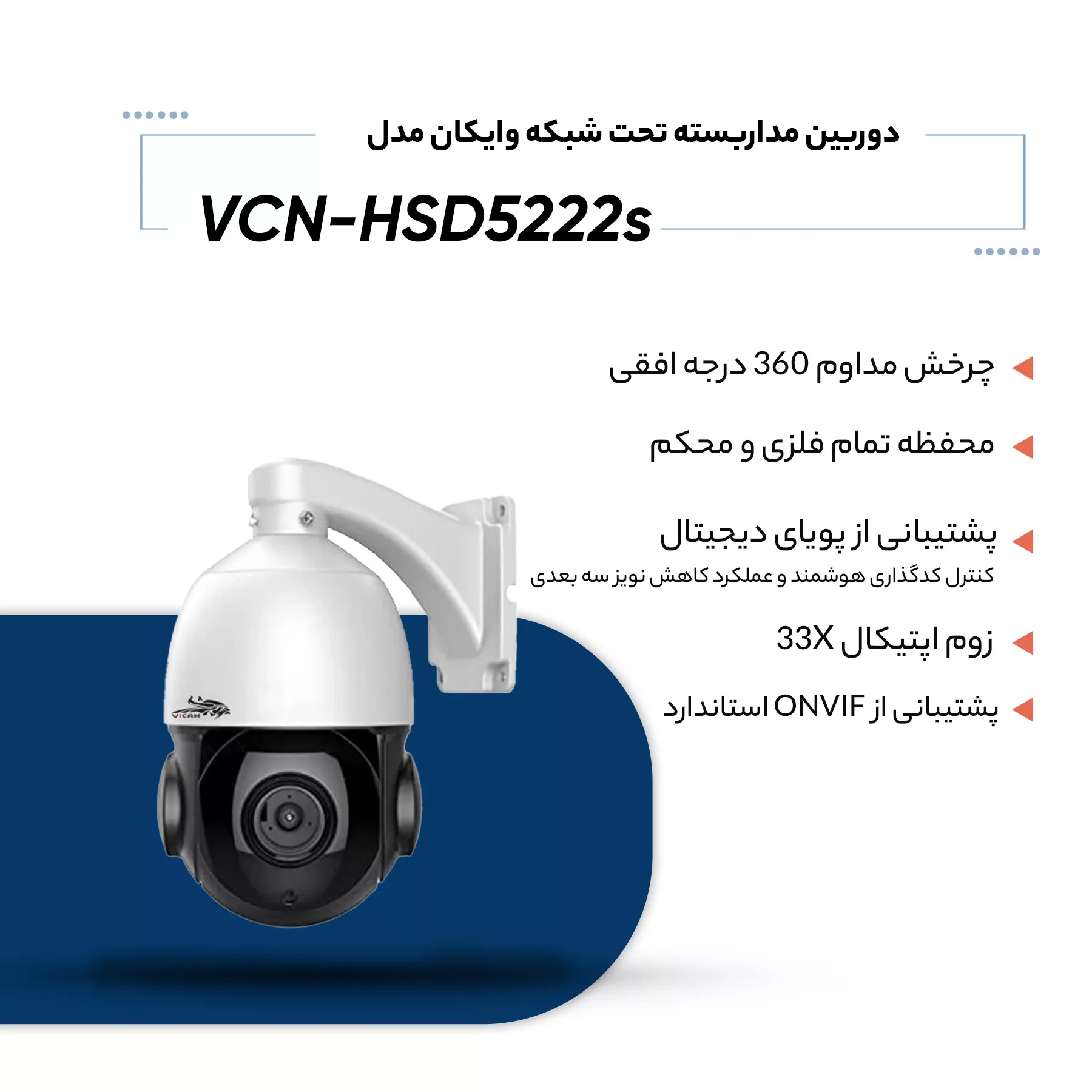 دوربین مداربسته تحت شبکه وایکان مدل VCN-HSD5222s