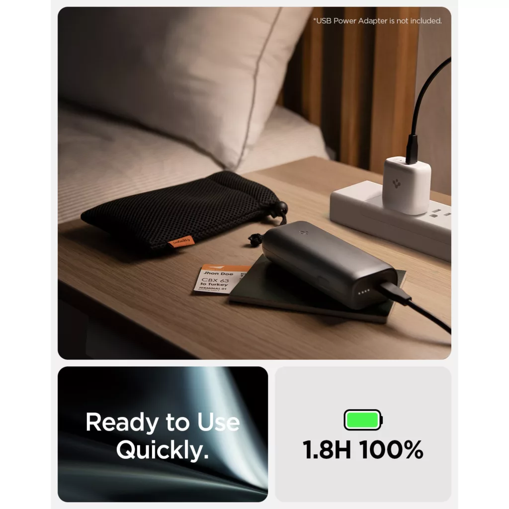 پاوربانک اسپیگن مدل ArcPack ظرفیت 10000 میلی آمپر ساعت