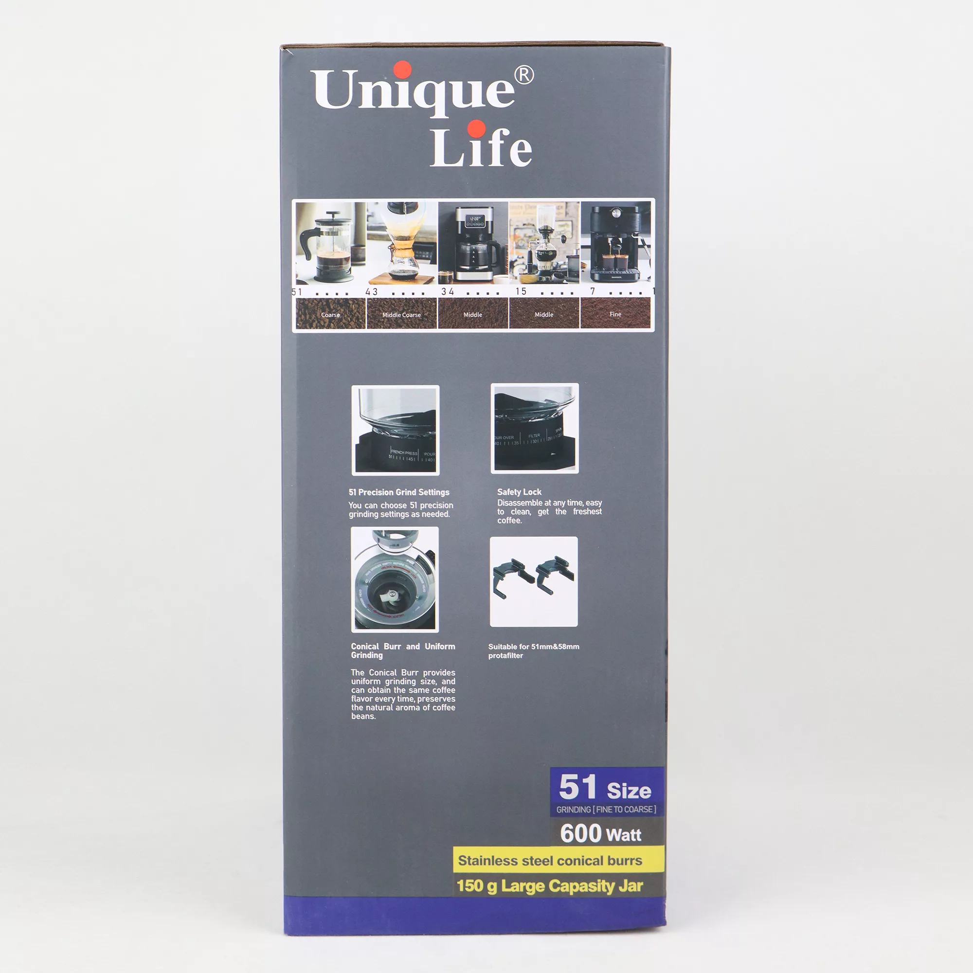 آسیاب قهوه یونیک لایف مدل UL-CG019S