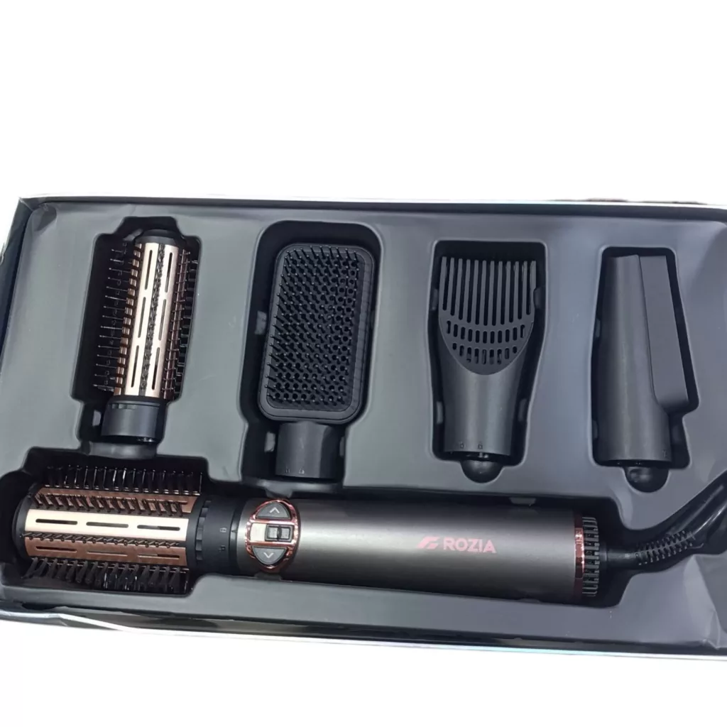 سشوار برس‌دار چرخشی 1000 وات روزیا مدل HC8116 5in1