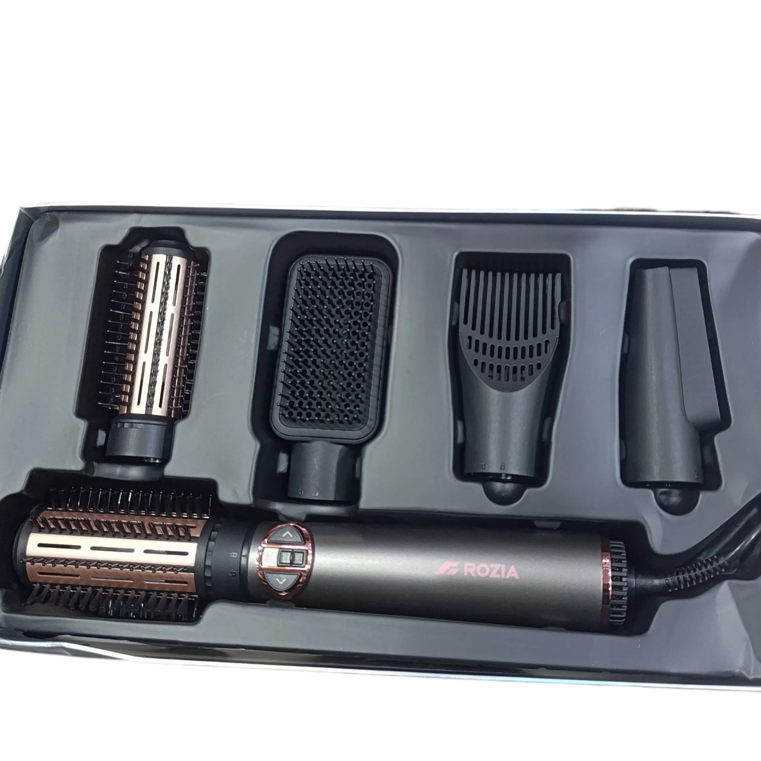 سشوار برس‌دار چرخشی 1000 وات روزیا مدل HC8116 5in1