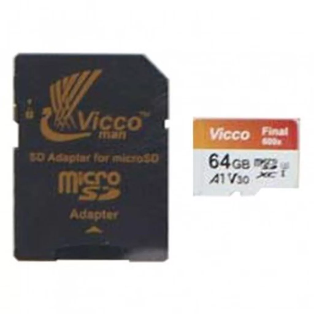 کارت حافظه microSDXC ویکومن مدل 600x plus کلاس 10 استاندارد UHS-I U3 A1 V30 سرعت 90MBs ظرفیت 64 گیگابایت به همراه آداپتور SD