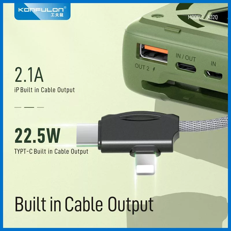پاوربانک کانفلون مدل A32Q ظرفیت 20000 میلی آمپر ساعت